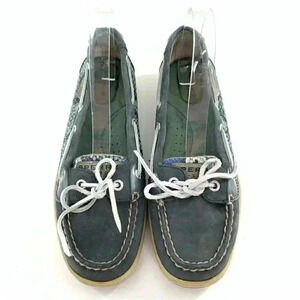 Sperry womens flats size 8.5 blue green suede sequins boat shoes nautical